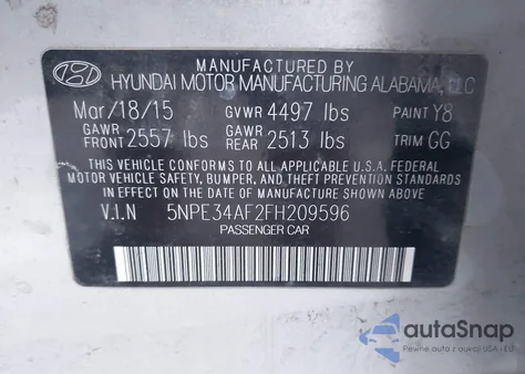 2015 Hyundai Sonata Sport from USA, damaged, VIN 5NPE34AF2FH209596